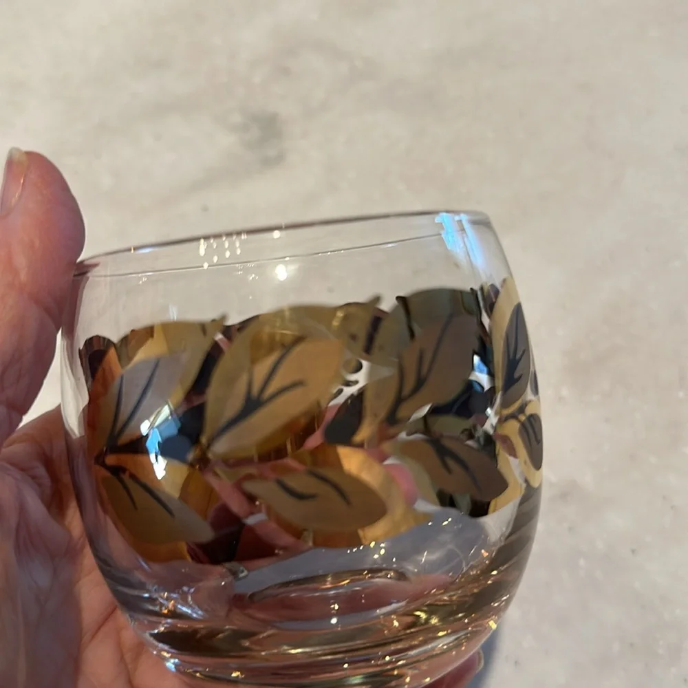 MCM Federal Roly Poly Barware Laurel Leaf Glasses - Picture 4 of 5